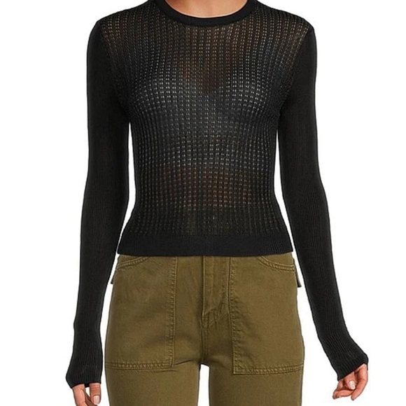 Free People H2O Crew Pullover /Black - Picture 4 of 10